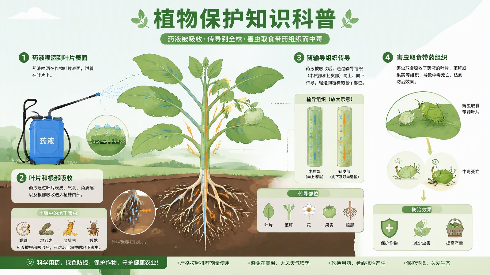 噻虫胺内吸传导与残留机理示意